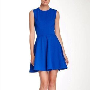 DIANE VON FURSTENBERG DVF Jeannie Fit & Flare Mini Dress Blue